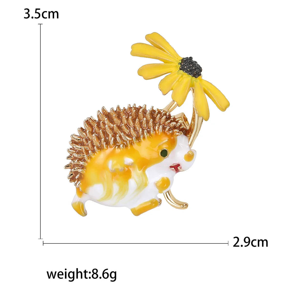 Enamel Hedgehog Brooches Animal Pins Jewelry Accessories
