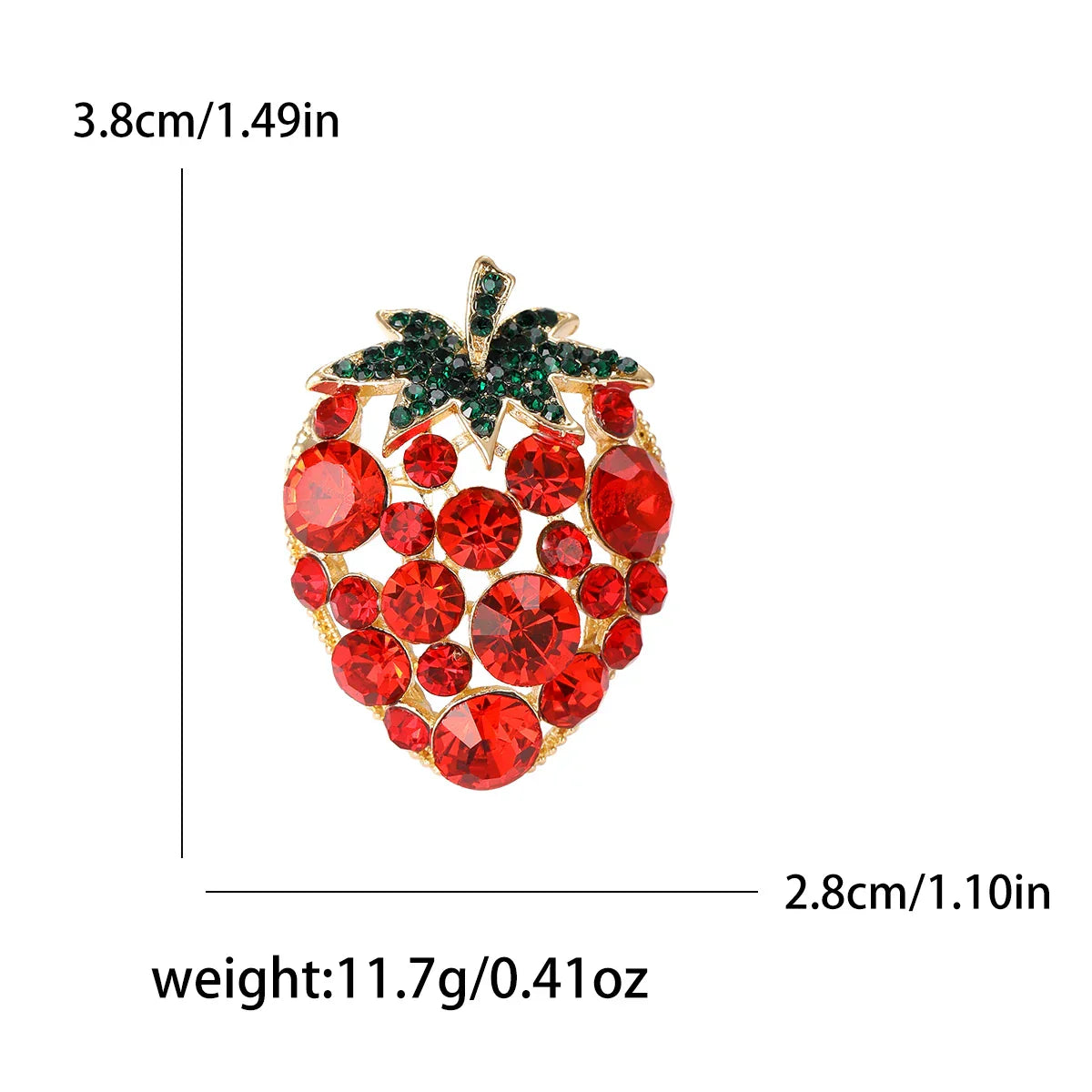 Rhinestone Pomegranate Brooch Unisex Watermelon Pin Jewelry Accessories