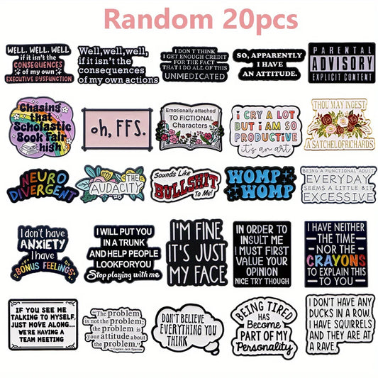 Random 20pcs Enamel Pins Lapel Badges Brooches Fashion Jewelry Wholesale