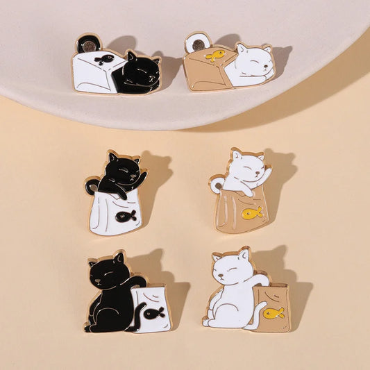 Cat Enamel Brooches Cartoon Pins Backpack Lapel Badges Jewelry Gifts