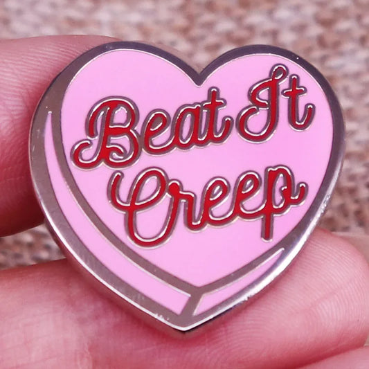 Cry Baby Pink Heart Enamel Pin Wanda Woodward Quote Lapel Pin