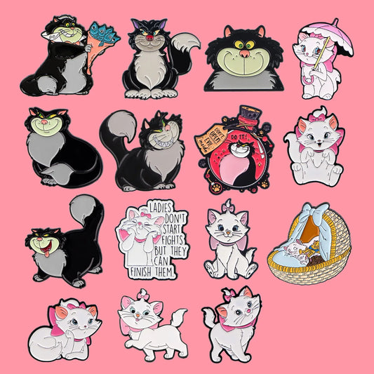 Black Cat Enamel Pin Anime Lapel Brooch Backpack Accessories Jewelry Gifts