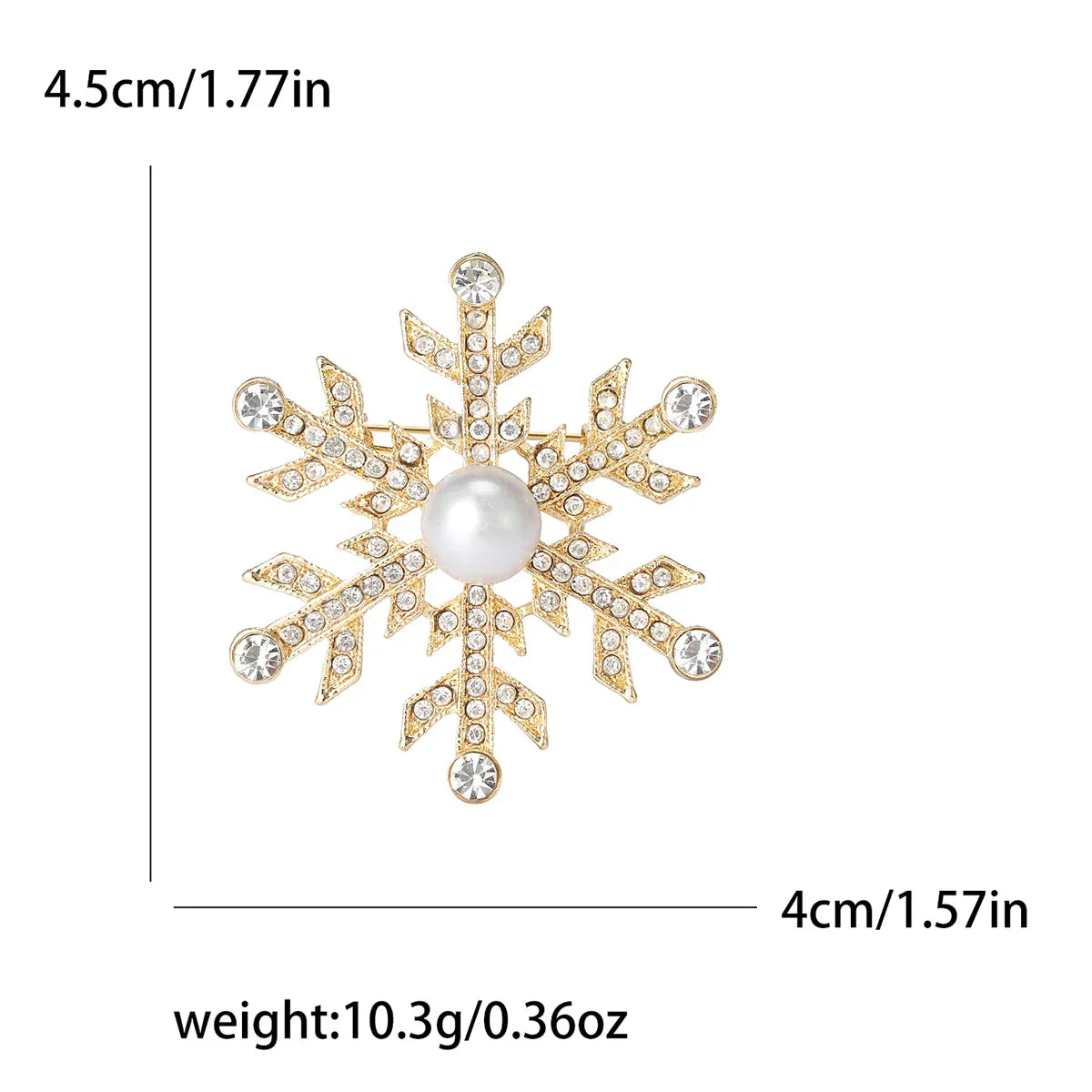 Rhinestone Snowflake Pearl Brooch Pin Jewelry Accessories