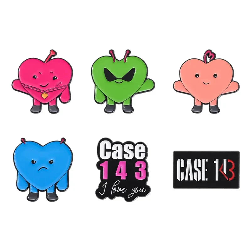 Cartoon Music Love Heart Enamel Pins Boy Band Brooches Lapel Badge Fans Jewelry Souvenir