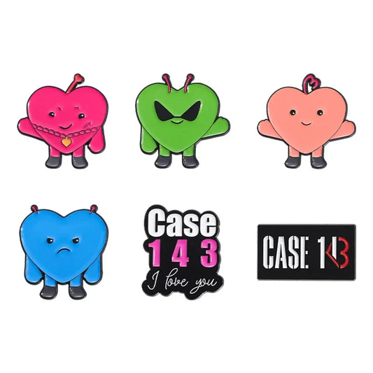 Cartoon Music Love Heart Enamel Pins Boy Band Brooches Lapel Badge Fans Jewelry Souvenir