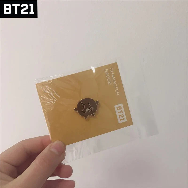 BT21 Cooky Tata Brooch Badge Pins DIY Hats Clothes Backpack Accessories Gifts