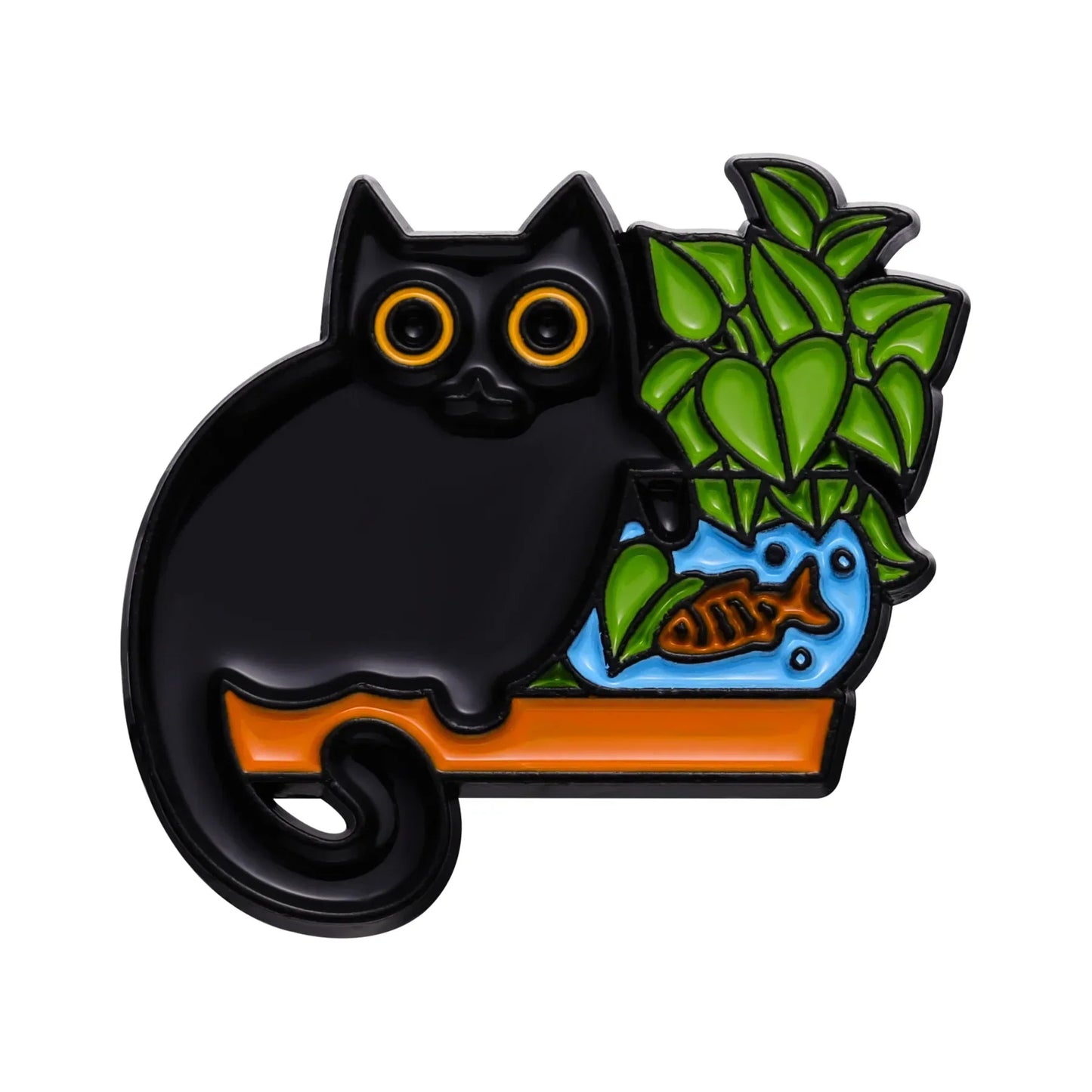 Cartoon Black Cat Enamel Pin Cute Kitten Brooch Jewelry Gift
