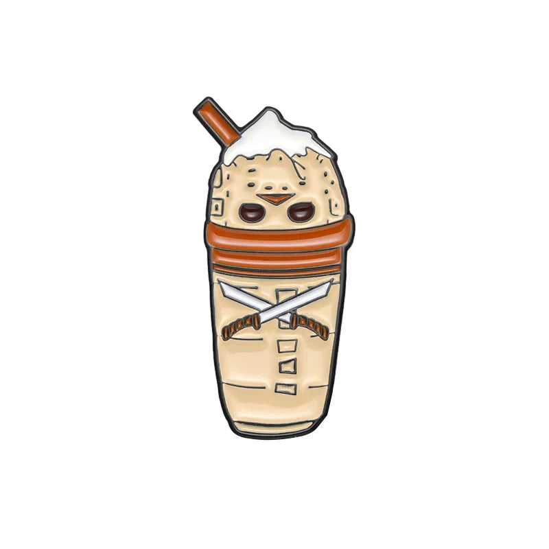 Horror Coffee Enamel Pin Halloween Lapel Brooch Badge