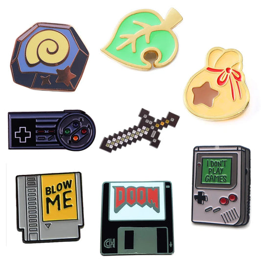 DZ2725 Vintage Game Enamel Pin Brooch Lapel Badge Fashion Accessory
