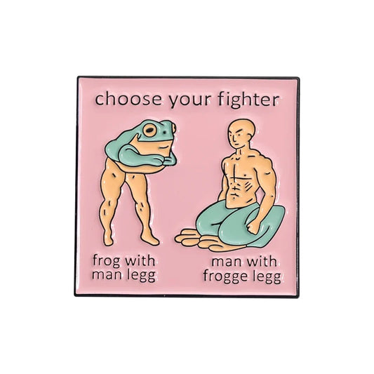 Frog Man Leg Brooch Enamel Pin Cartoon Lapel Badge Jewelry