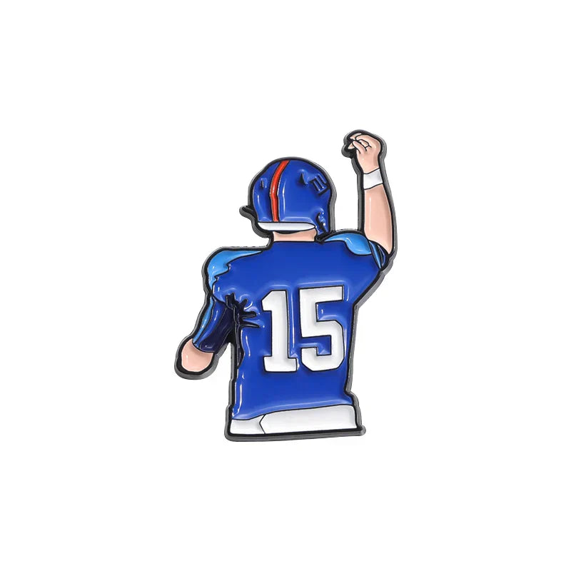 Custom Football Quarterback Enamel Pins Lapel Badges Sports Jewelry Gift