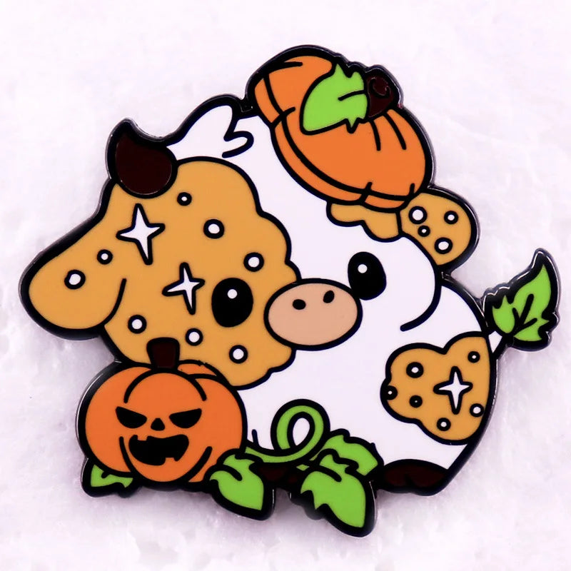 Cartoon Animal Enamel Pins Funny Worm Lapel Badge Denim Jacket Backpack Decoration Kids Gifts