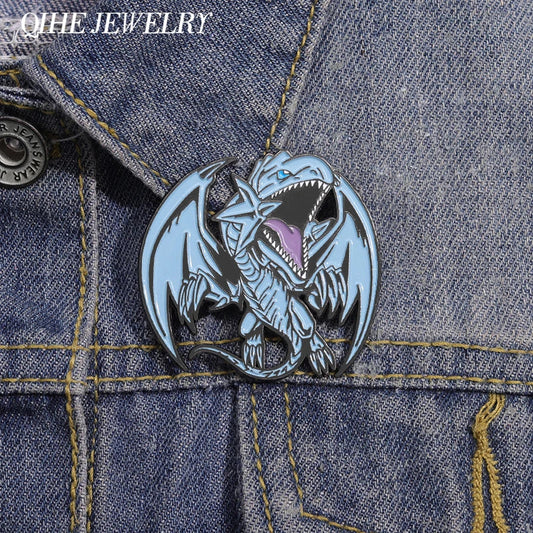 Blue-Eyes White Dragon Enamel Pin Anime Badge Jewelry Accessory