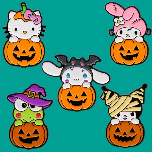 Kawaii Halloween Enamel Pumpkin Brooch Lapel Pin Accessories