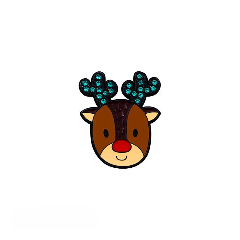 Christmas Cartoon Enamel Pins: Santa, Elk, Tree, Snowman, Candy Cane Brooch Gifts