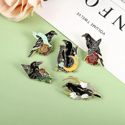 Moonlight Ribbon Flower Guitar Brooch Pin