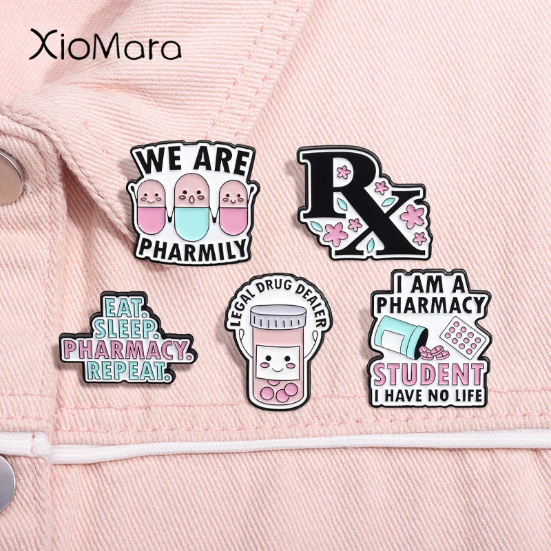 Pharmacy Student Enamel Pin - Pharmily Pill Capsule Brooch Lapel Badge Gift