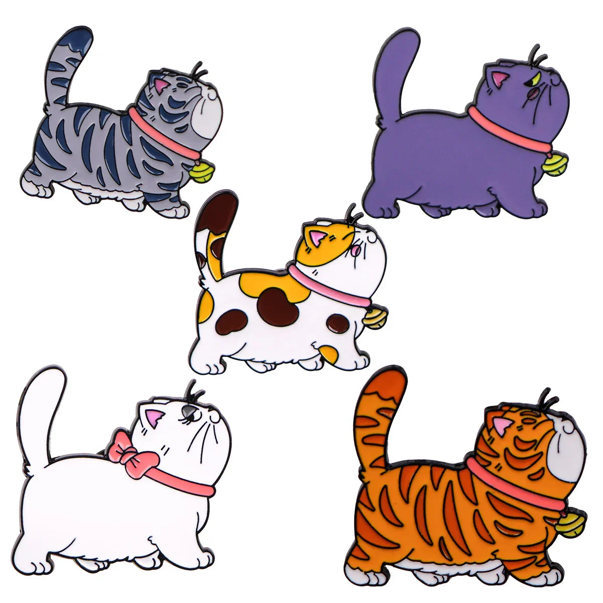 Lovely Cartoon Kitty Enamel Pin Lapel Brooch for Backpacks and Clothes Jewelry Gifts