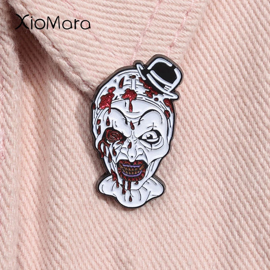 Horror Clown Enamel Pin Anime Brooch Lapel Badge Halloween Jewelry Gift