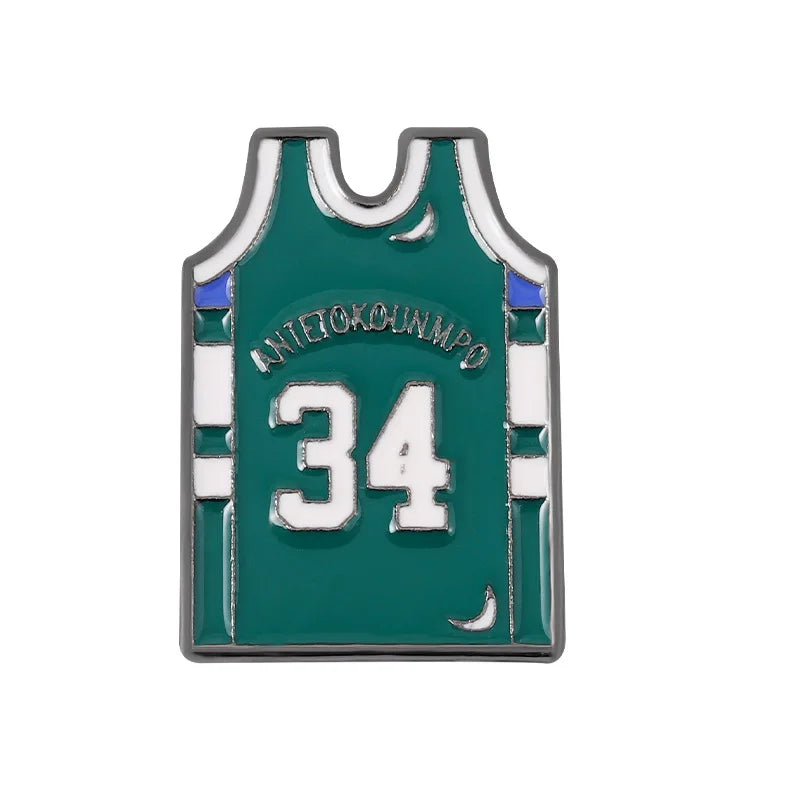Cartoon Basketball Badge Enamel Brooch Lapel Pin Jewelry Accessories