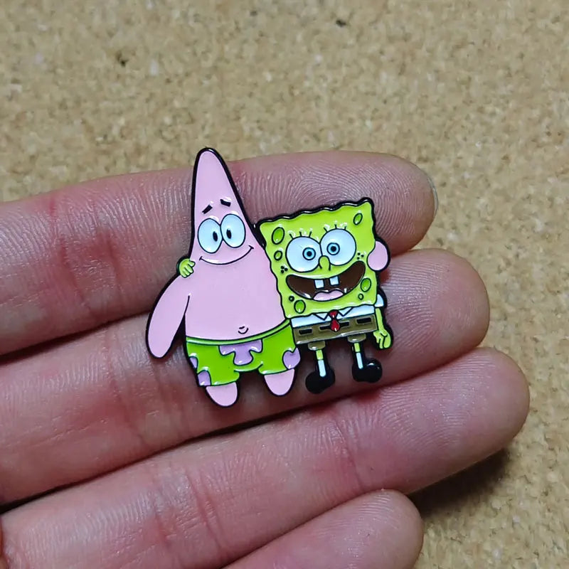 SpongeBob Enamel Pins: Squidward & Patrick Brooch Badge