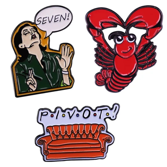 Hard Enamel Pins Comedy TV Sitcom Lobster Sofa Brooch Lapel Jacket Backpack Gifts Wholesale