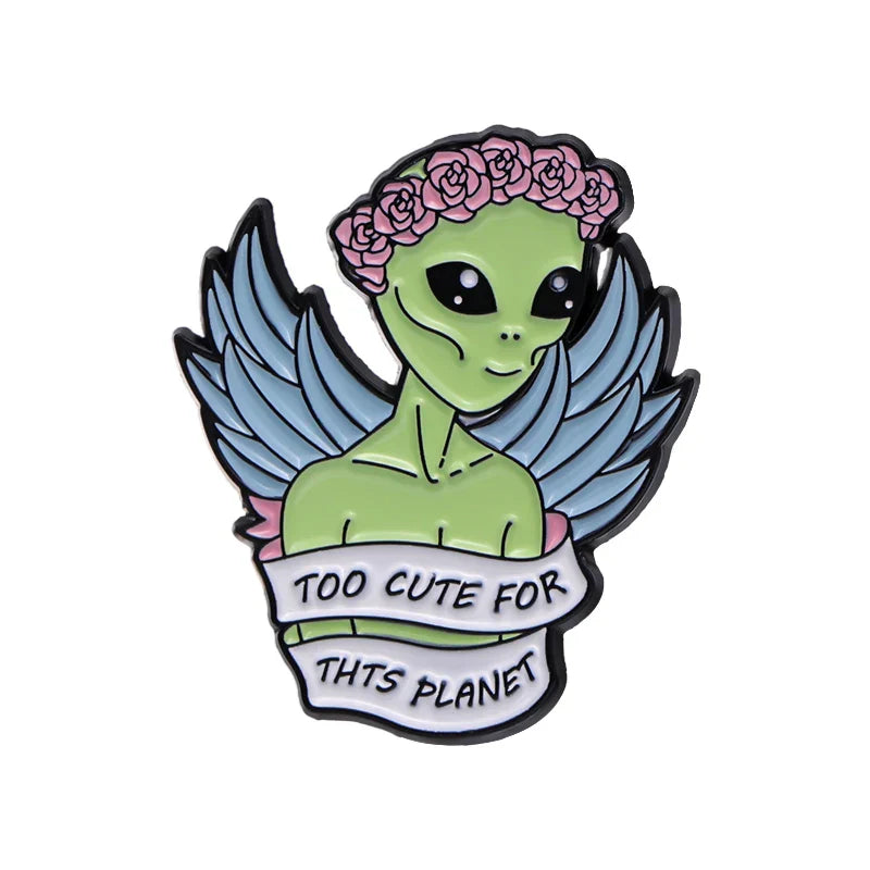 Alien Enamel Pins Badges Mystery Jewelry Custom Lapel Brooches Cartoon Accessories Wholesale