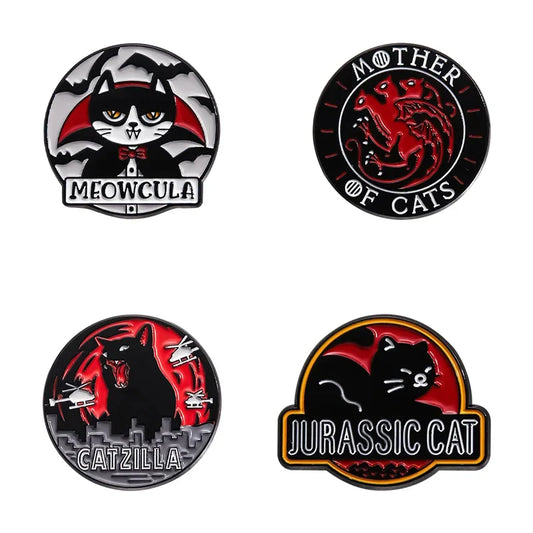 Halloween Cat Bat Enamel Pins Brooches Lapel Badge Jewelry Gifts