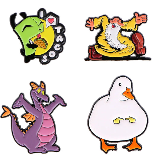 Dinosaur Enamel Pins Goose Brooch Lapel Badges Jewelry Accessories Gifts