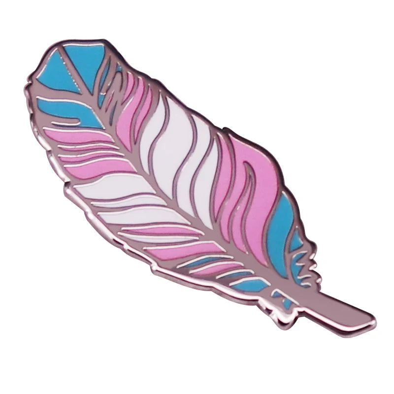 Trans Pride Feather Enamel Pin LGBTQ+ Fashion