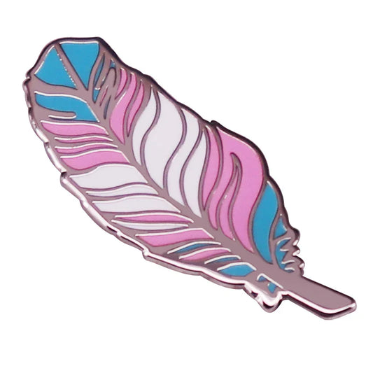 Trans Pride Feather Enamel Pin LGBTQ+ Fashion