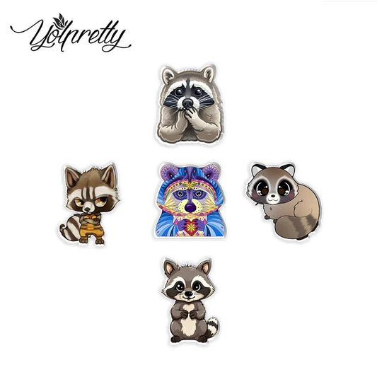 Cute Cartoon Raccoon Acrylic Epoxy Badge Pin Lapel Pins