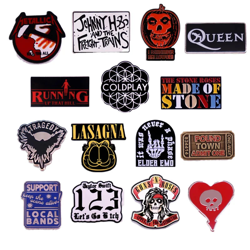 Rock Band Logo Enamel Pin Music Badge Brooch Jewelry Gift Accessories Wholesale