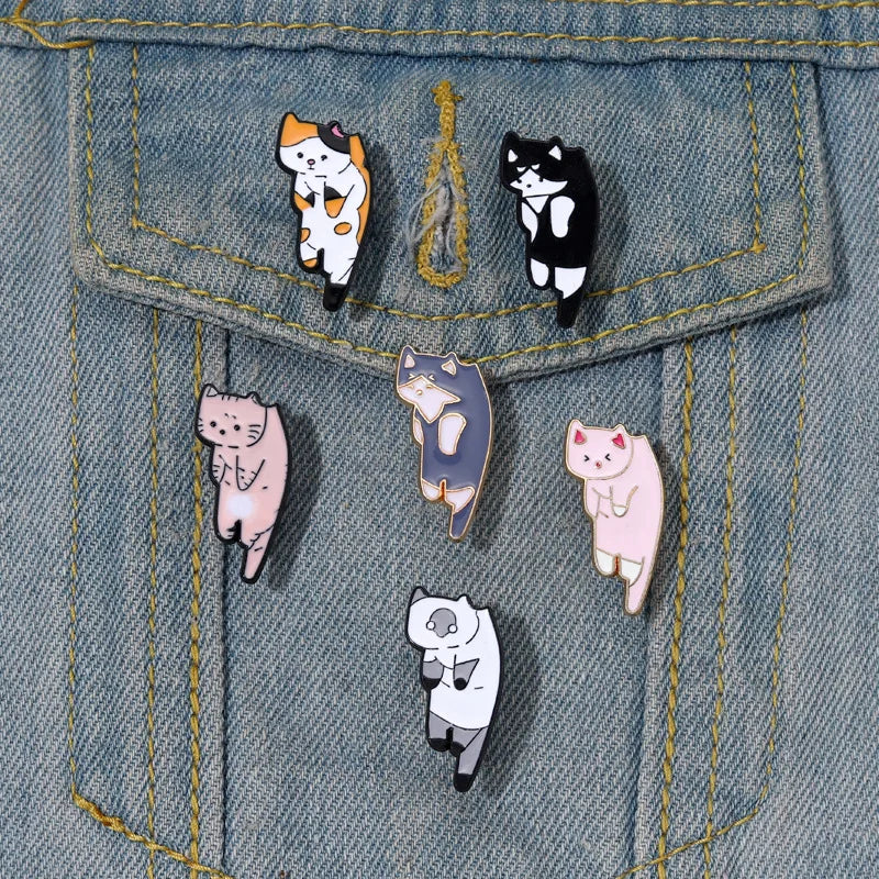 Lazy Cat Enamel Brooches Cartoon Pins Backpack Lapel Badges Jewelry Accessories Souvenir Gift