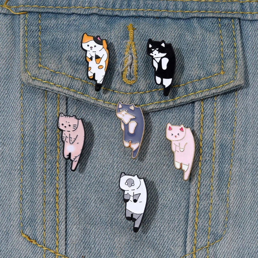 Lazy Cat Enamel Brooches Cartoon Pins Backpack Lapel Badges Jewelry Accessories Souvenir Gift