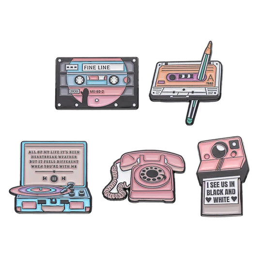Record Player Enamel Pin Music Badge Lapel Brooch Jewelry Accessories Wholesale