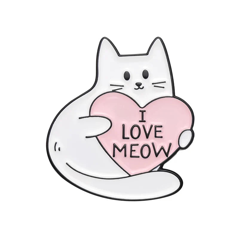 Cartoon Cat Enamel Pin Brooch Cute Kitten Gift Lapel Backpack Accessory