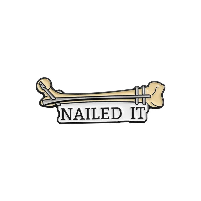 Tibia Okay Spine Brooch Enamel Pin - Funny Medical Jewelry Gift for Doctor