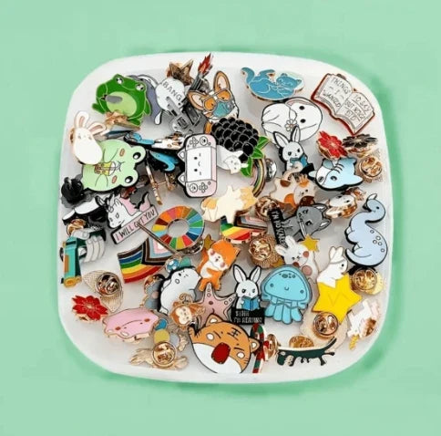 Cute Cartoon Plant Enamel Pins for Backpacks, Bags, Hats - Bulk Brooches, Funny Aesthetic Button Pins, Random Selection