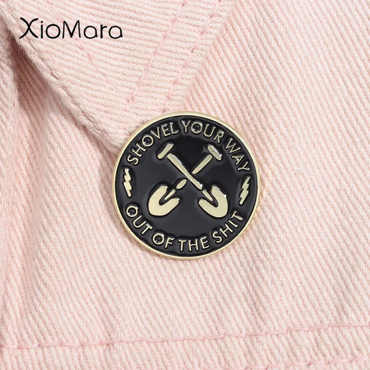 Shovel Enamel Pin Crime Drama Brooch Lapel Badge Jewelry Gift