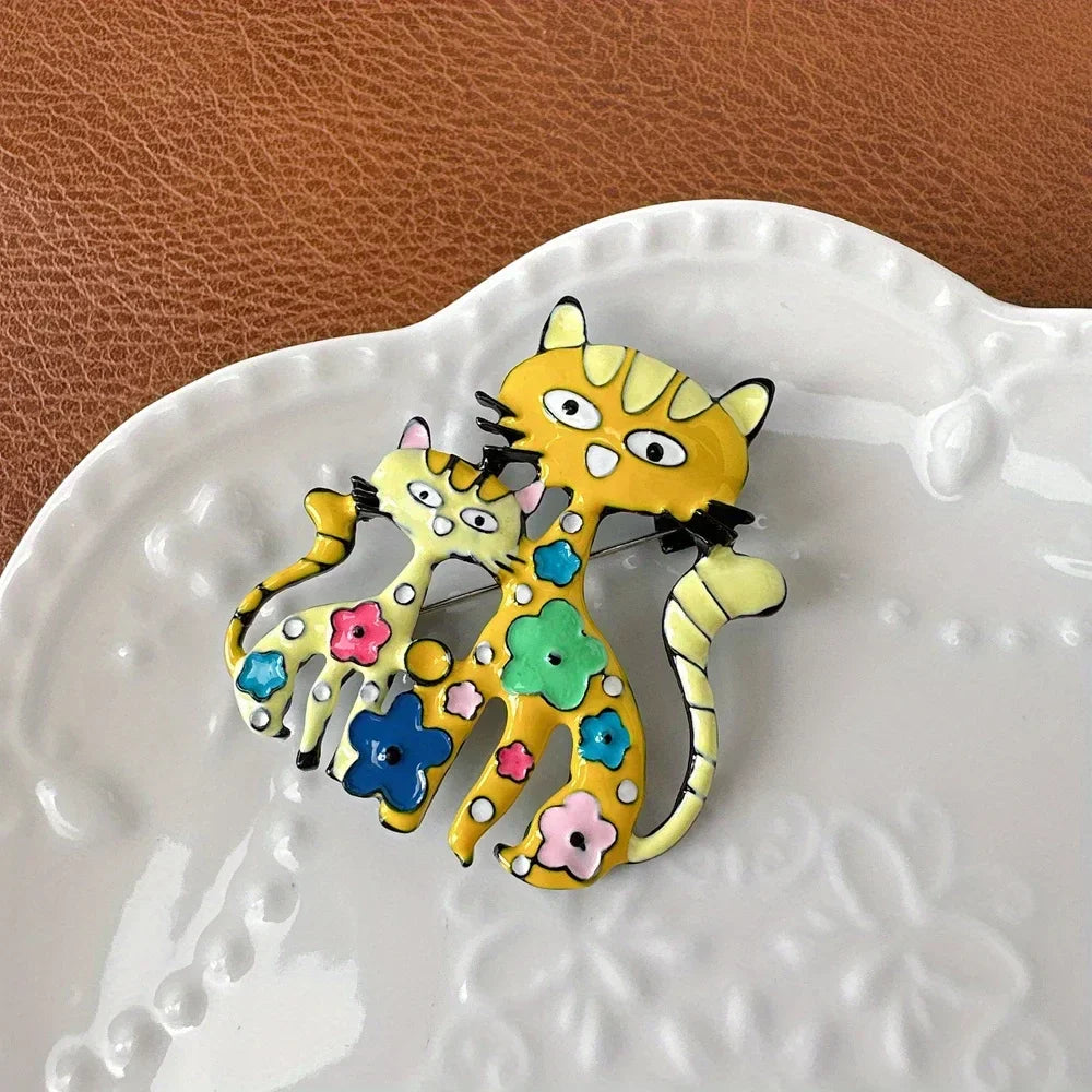 Cat Shaped Vintage Style Brooch for Women Girls