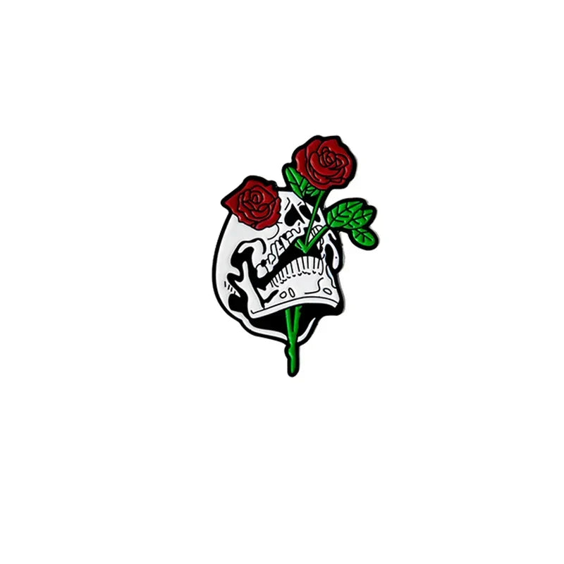 Coffee Death Enamel Brooch Pin Badge Punk Jewelry Gift