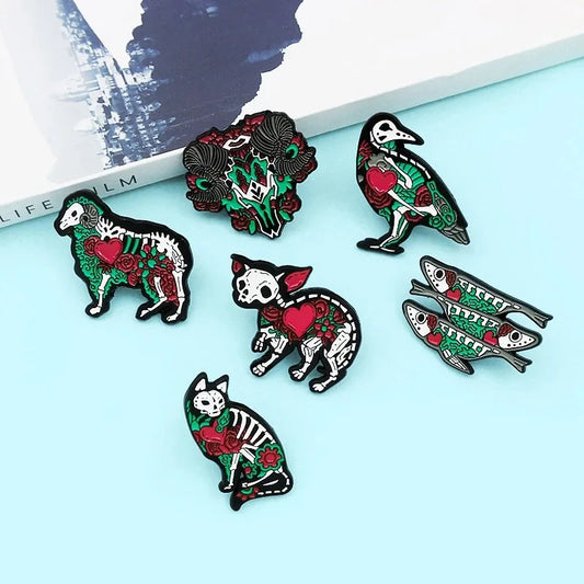 Halloween Plague Doctor Skeleton Enamel Pin Brooch Lapel Badge