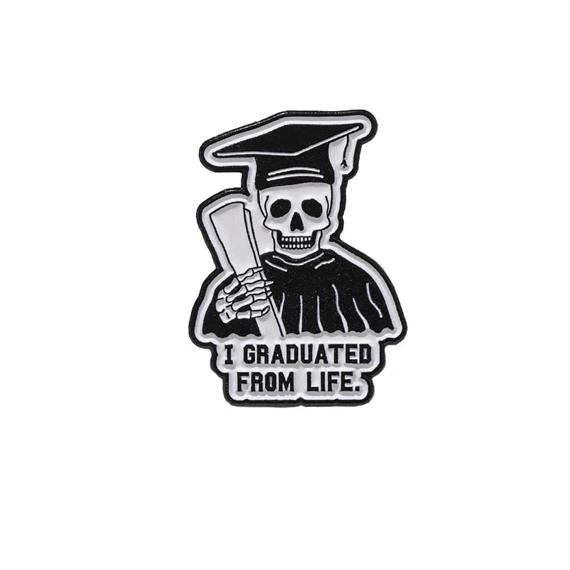 Graduation Bouquet Enamel Pins Cartoon Hat Book Brooch Lapel Jewelry Gift