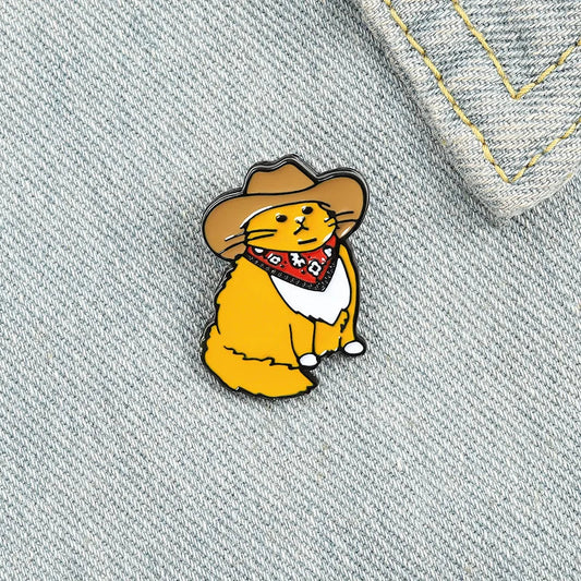 Fat Cat Enamel Pin Cartoon Brooch Badge Jewelry Gift