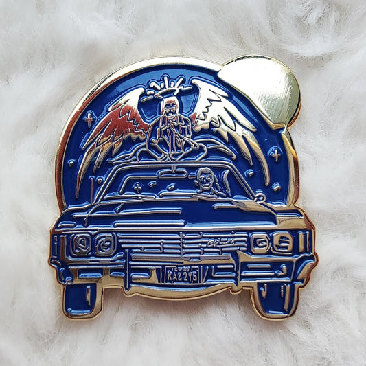 Supernatural Destiel Impala Angel Enamel Pin Brooch