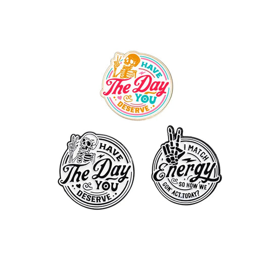 Punk Skeleton Enamel Pin - Match Energy Lapel Badge Jewelry Gift