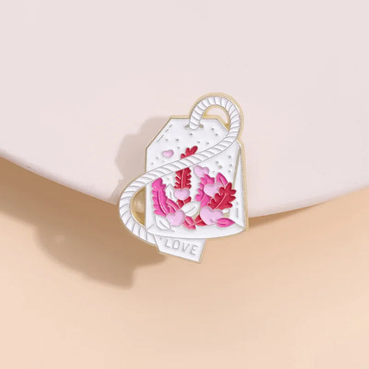 Cherry Blossom Enamel Pins Cute Camping Lapel Badges Jewelry Brooch Gifts