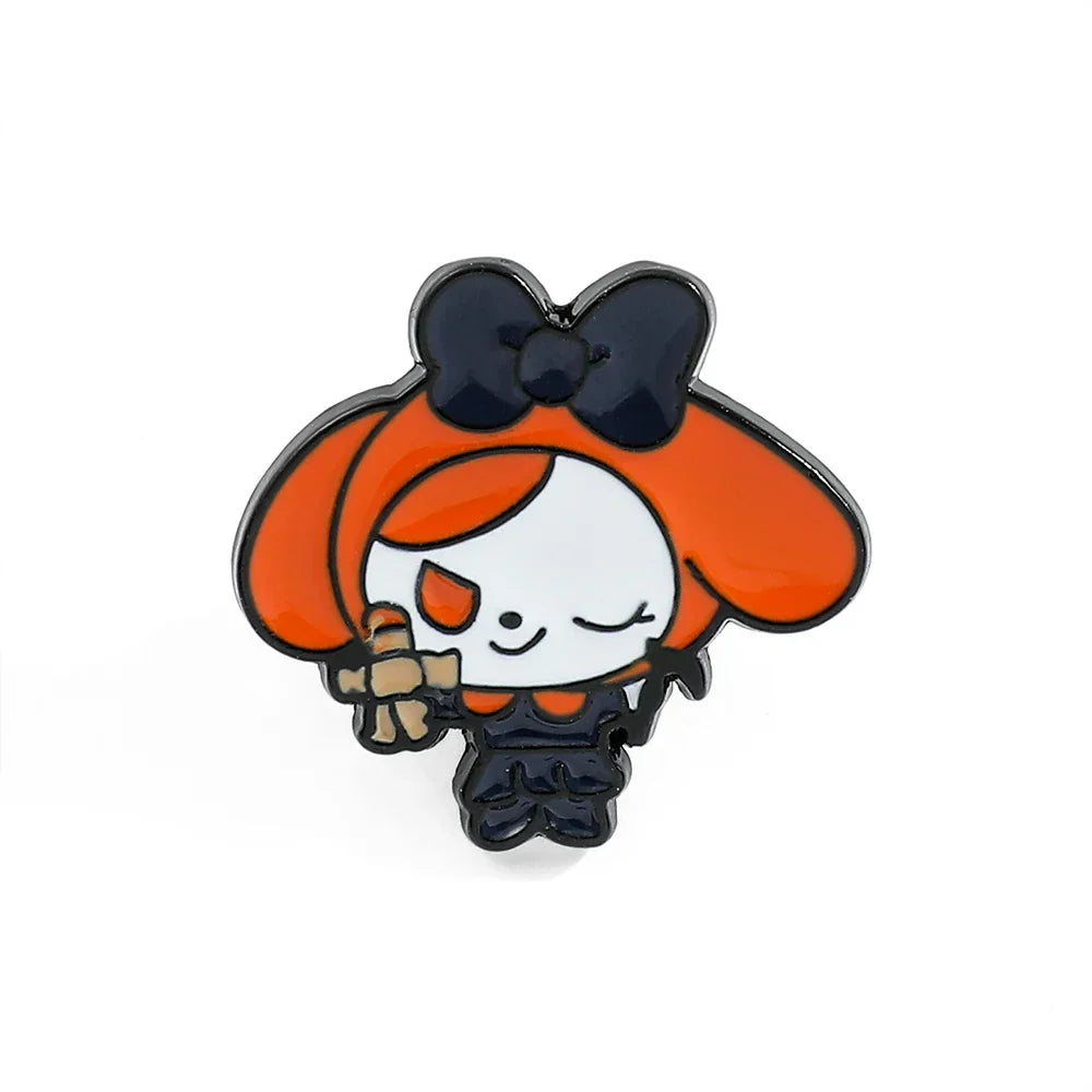 Sanrio Jujutsu Kaisen Enamel Pins: Hello Kitty Itadori Yuji, Cinnamoroll Satoru Gojo Brooches