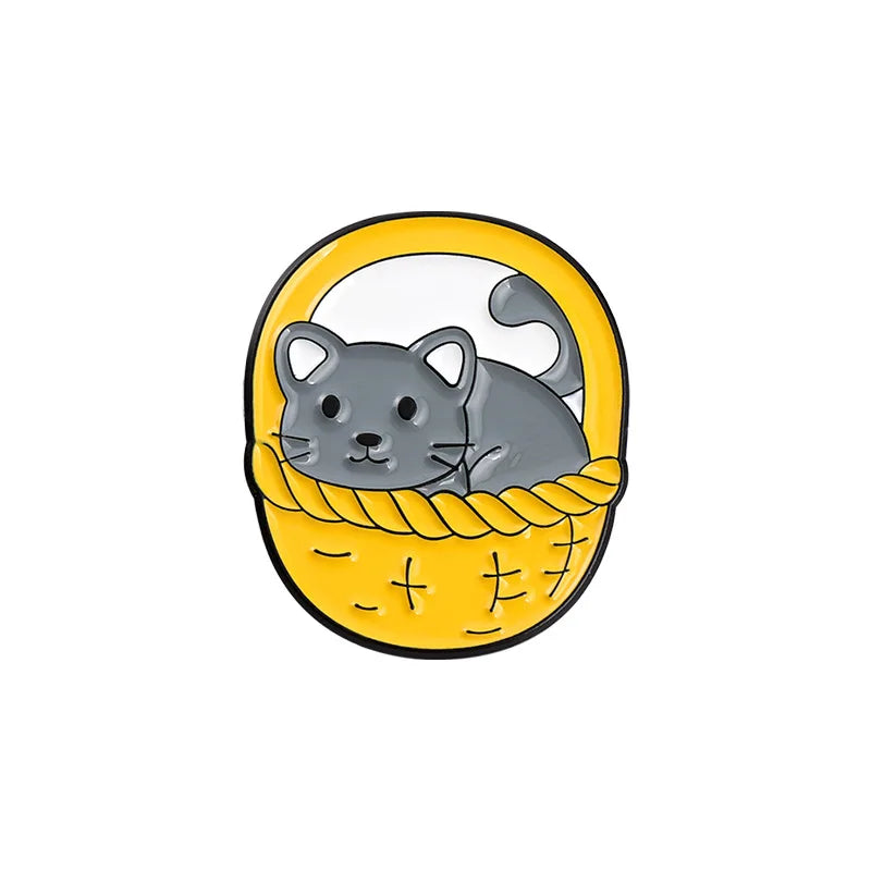 Cat Enamel Brooch Cartoon Pin Lapel Badge Jewelry Gift